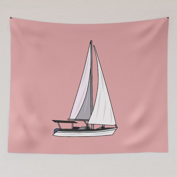 Item preview, Sailboat cartoon illustration designed and sold by Misscartoon.