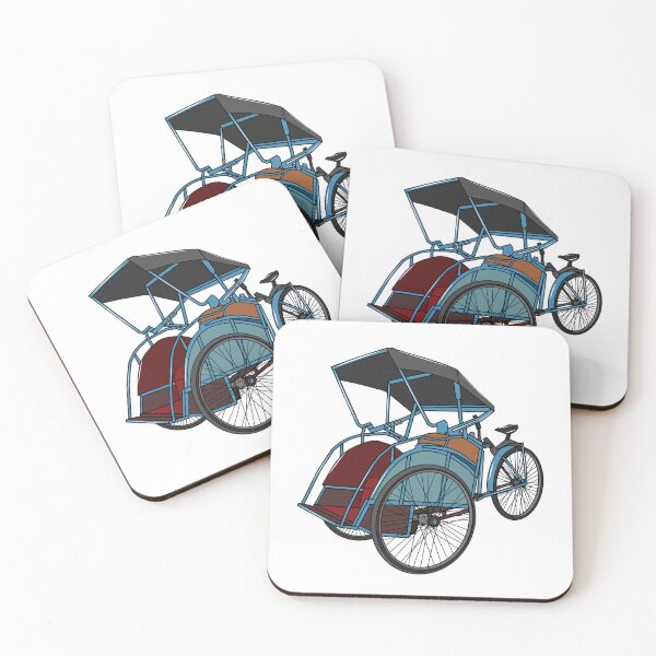 Item preview, Pedicab rickshaw cartoon illustration designed and sold by Misscartoon.
