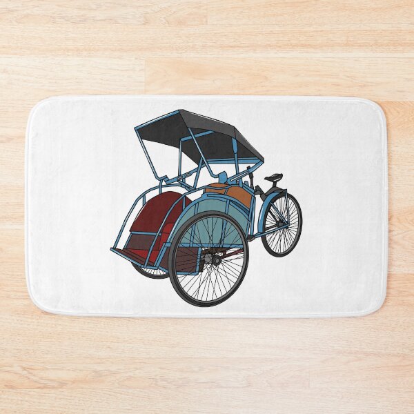 Item preview, Pedicab rickshaw cartoon illustration designed and sold by Misscartoon.