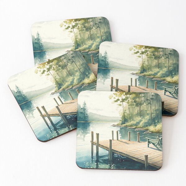 Item preview, Nostalgic Summer Lake Trip Watercolor Painting designed and sold by Tiberius404.