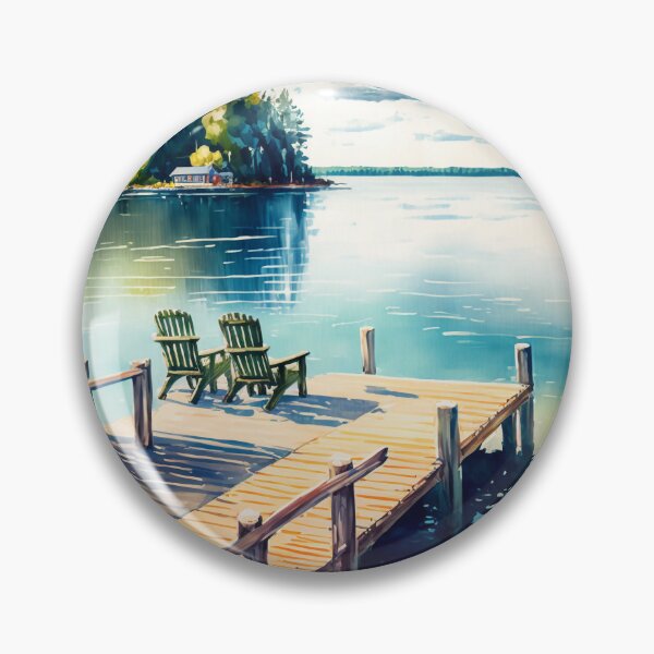 Item preview, Día soleado en la pintura de acuarela del lago designed and sold by Tiberius404.