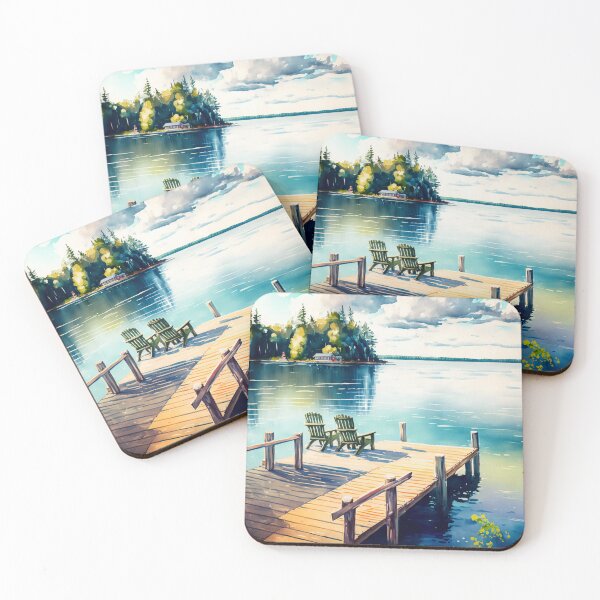 Item preview, Sunny Day at the Lake Watercolor Painting designed and sold by Tiberius404.