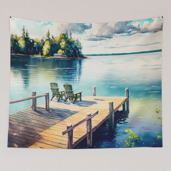 Item preview, Sunny Day at the Lake Watercolor Painting designed and sold by Tiberius404.