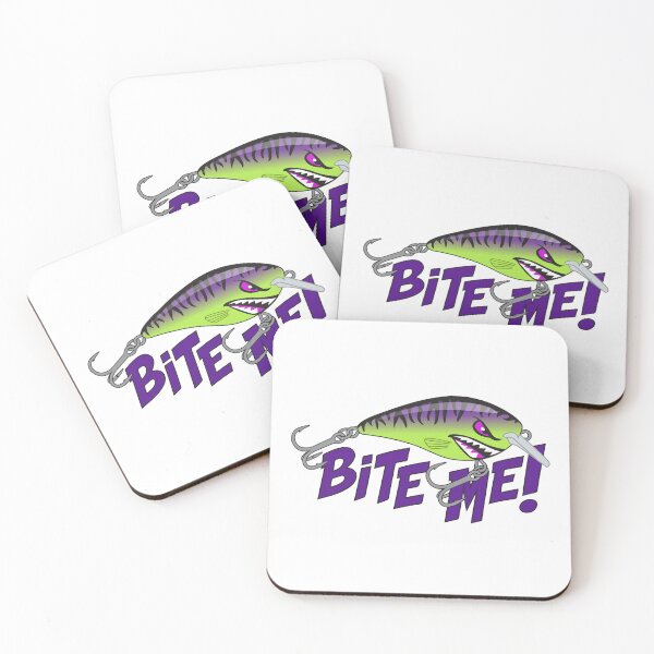 Item preview, Bite Me Fishing Lure Sticker - Tiger Pattern in Purple Chartreuse designed and sold by BlueSkyTheory.
