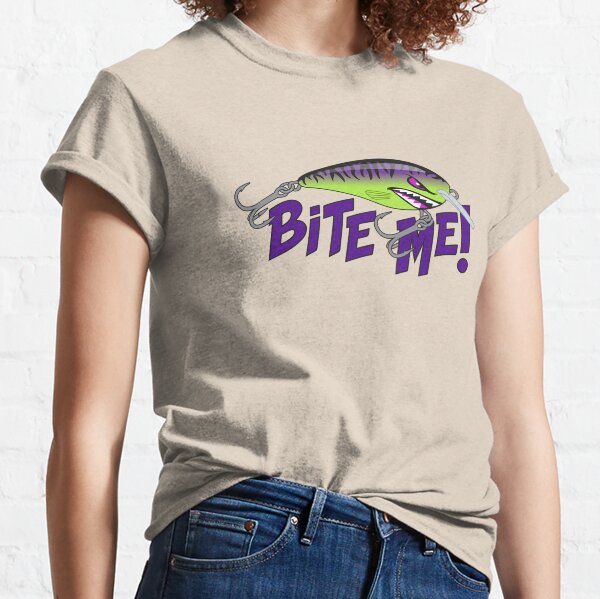 Bite Me Fish Hook Adult Short Sleeve T-shirt