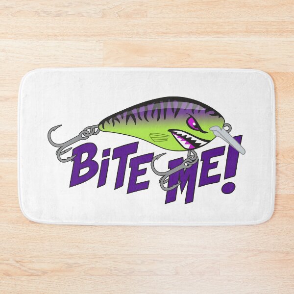 Item preview, Bite Me Fishing Lure Sticker - Tiger Pattern in Purple Chartreuse designed and sold by BlueSkyTheory.