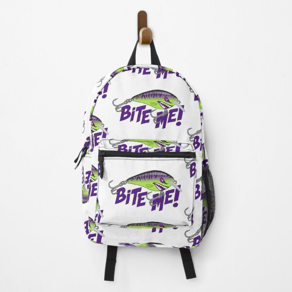 Item preview, Bite Me Fishing Lure Sticker - Tiger Pattern in Purple Chartreuse designed and sold by BlueSkyTheory.