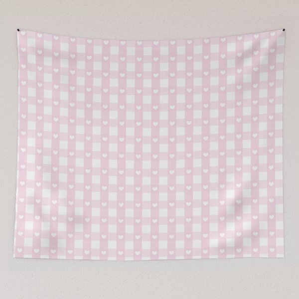 Item preview, light pink gingham, romantic, gingham hearts, valentines day y2k, girly pink aesthetic designed and sold by blomastudios.