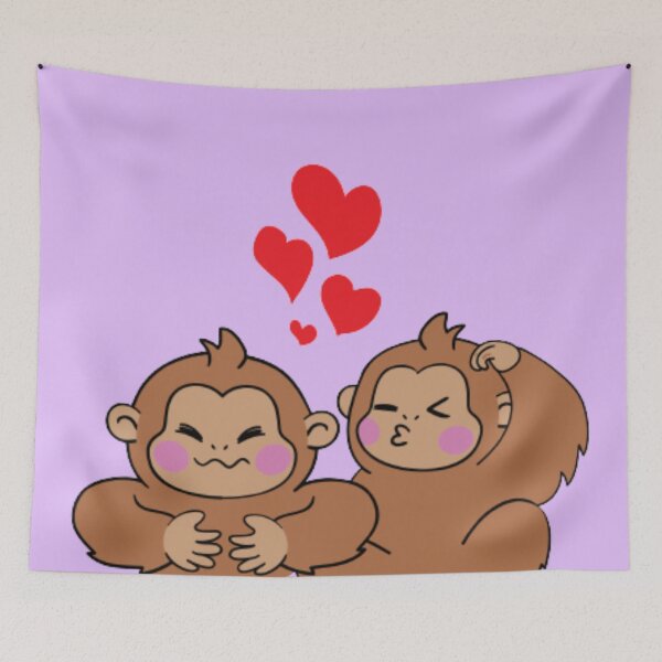 Item preview, Monkey Love - Funny Valentines Pun designed and sold by LMoonDesigns.