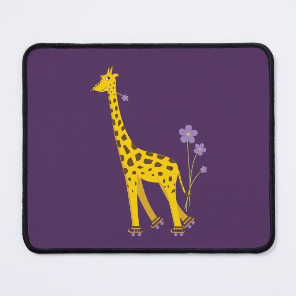 Item preview, Purple Cartoon Funny Giraffe Roller Skating designed and sold by Boriana Giormova.