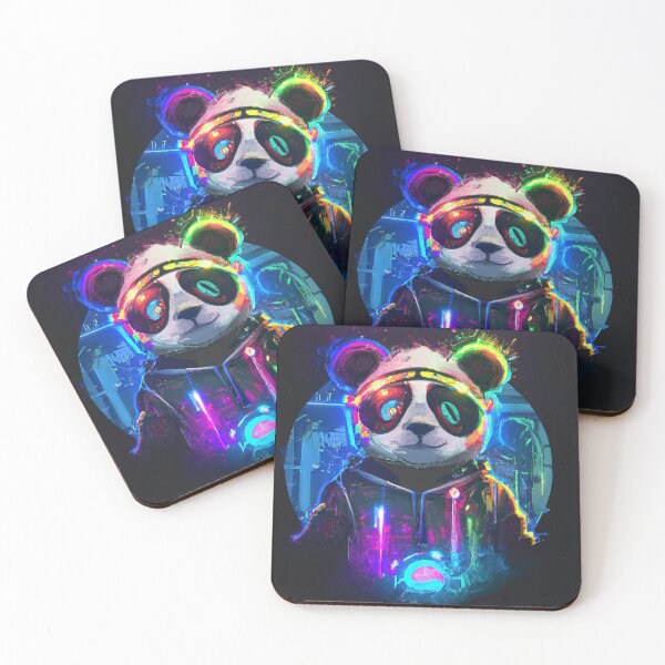Item preview, Futuristic Frenzy: Neon Panda Pop Art - 4k - light designed and sold by Cosmic-graphics.