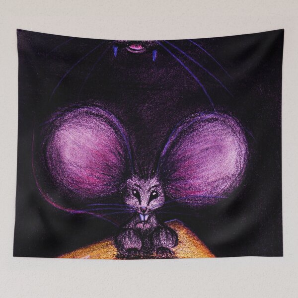 Item preview, Cat and Mouse on Swiss Cheese designed and sold by Nalinne Jones.