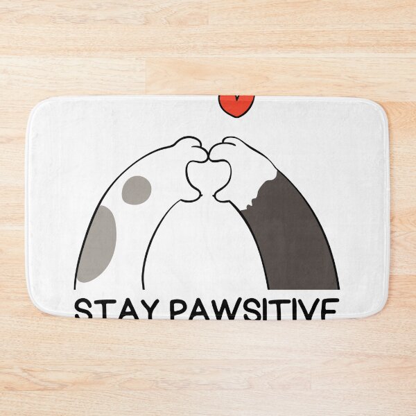 Item preview, Stay pawsitive, heart paw, heart sign, stay positive, paw, designed and sold by Purrrfect Boss.