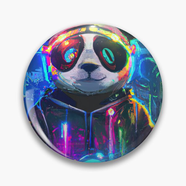 Item preview, Futuristic Frenzy: Neon Panda Pop Art 4K | dark designed and sold by Cosmic-graphics.