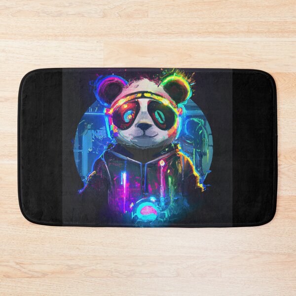 Item preview, Futuristic Frenzy: Neon Panda Pop Art designed and sold by Cosmic-graphics.