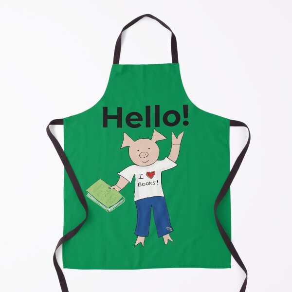 Item preview, Green, Hello!  I love books and reading! Cute pig introvert  designed and sold by PiggingJapan.