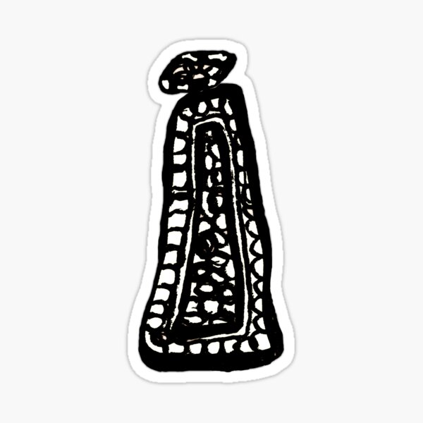 Lower case black and white alphabet letter I Sticker
