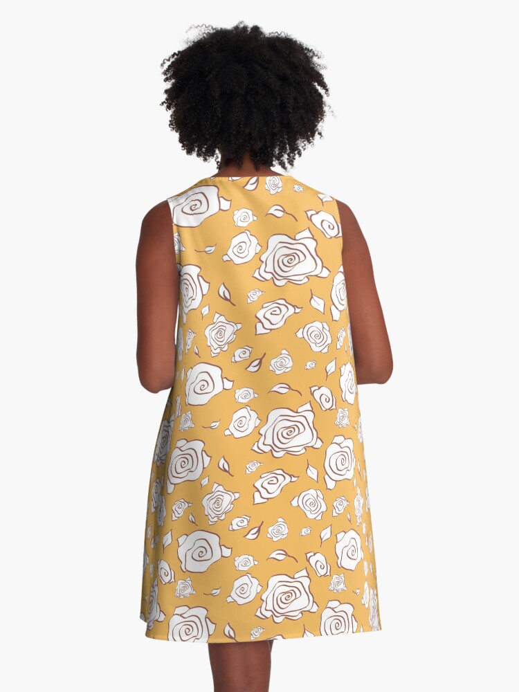 Thumbnail 3 of 4, A-Line Dress, Cheerful Roses designed and sold by JaanaDay.