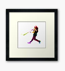 Colorful Baseball Player Framed Print