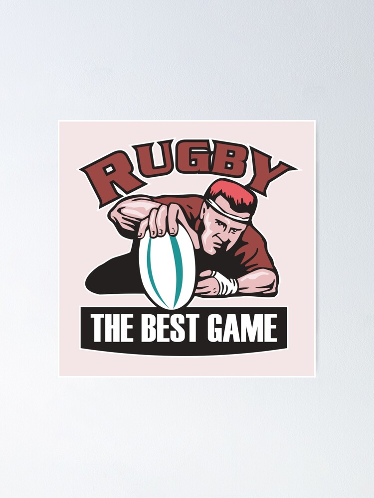 Rugby Player Set of 2 Prints, Teen Wall Art, Rugby Poster, Gift