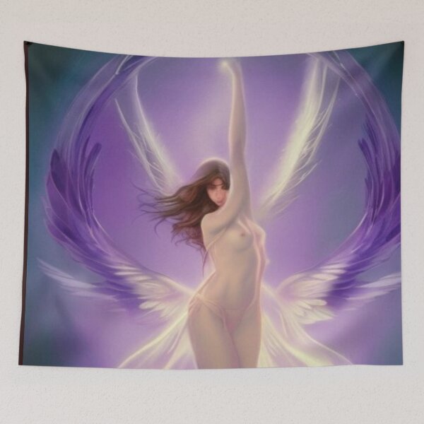 Item preview, Angel in a bright blue purple  sky  designed and sold by AnnieHaven.