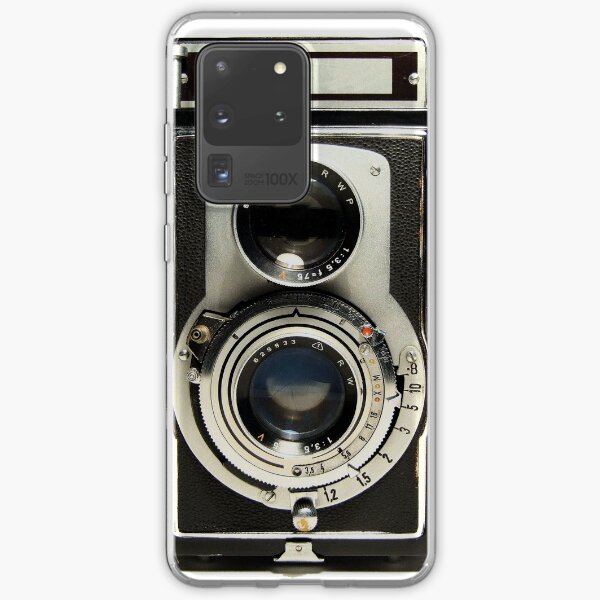 avec l'étui pour appareil photo rétro. Grand cadeau pour tout photographe. Coque souple Samsung Galaxy
