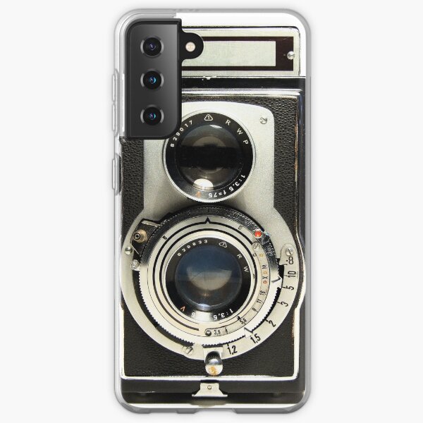 con la carcasa de la cámara retro. Gran regalo para cualquier fotógrafo. Funda blanda para Samsung Galaxy