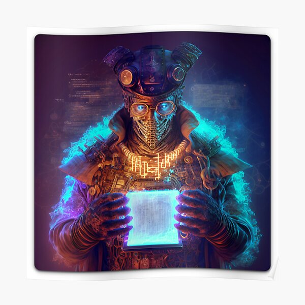 Steampunk Coder - V5 - A fusion of old and new technology Poster