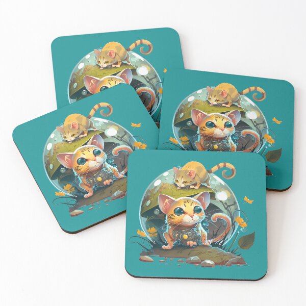 Item preview, Futuristic Space Cat and Mouse - Cartoon Animals designed and sold by quick-drops.