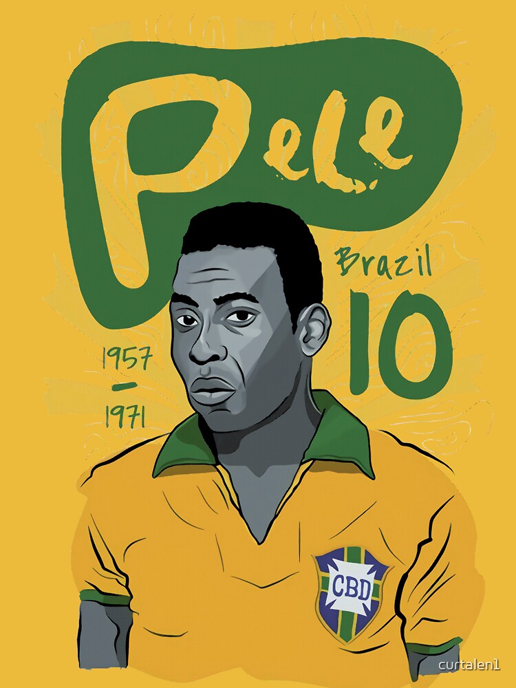 Pele Brasil 1970 CBD Soccer/Football Jersey (Front/Back Print