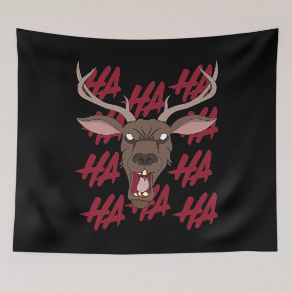 Item preview, Laughing Deer Head | Demonic Possessed Deadite Deer Head Illustration designed and sold by ProdbyNiECO.