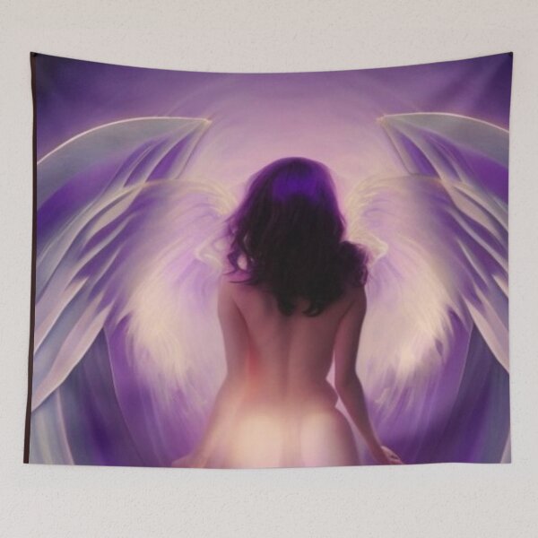 Item preview, Angel in a bright blue purple  sky  designed and sold by AnnieHaven.