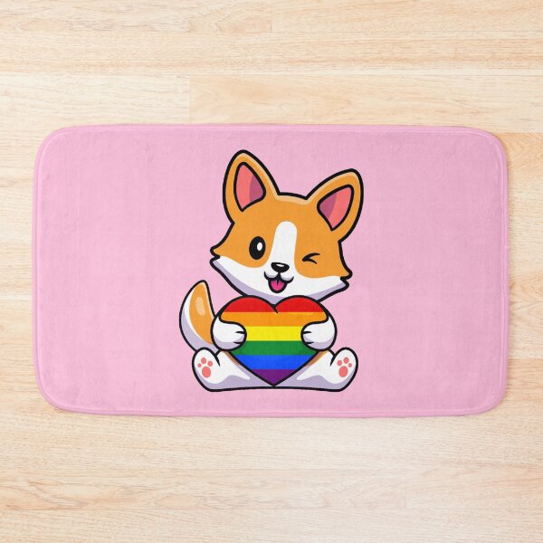 Item preview, Corgi with Rainbow Pride Flag Heart designed and sold by everything4eva.
