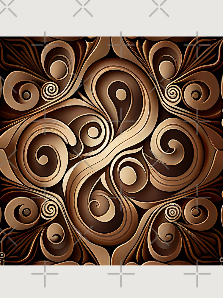 Thumbnail 6 von 6, Premium Oversized Pullover, Elegant Cartoon Bold Brown Classic Latin Pattern Digital Painting designt und verkauft von CodeAndColors.