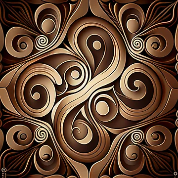 Vorschaubild zum Design Elegant Cartoon Bold Brown Classic Latin Pattern Digital Painting von CodeAndColors