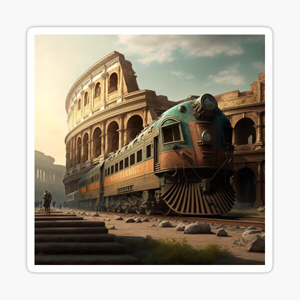 Capriccio of classical monuments and public transit Sticker