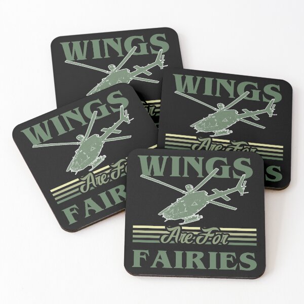 Item preview, Wings Are For Fairies Helicopter Pilot - Military Green designed and sold by SpicyAviator.