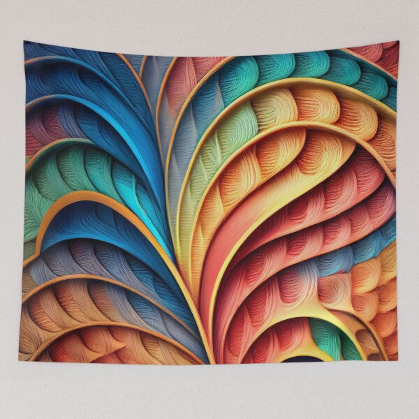 Aperçu de l'œuvre Clay Rainbow Delicate Transitional Pattern Digital Painting créée et vendue par CodeAndColors.