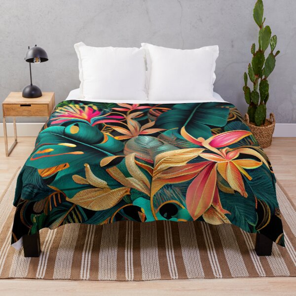 Item preview, Bejeweled Tropical Pattern Digital Painting designed and sold by CodeAndColors.