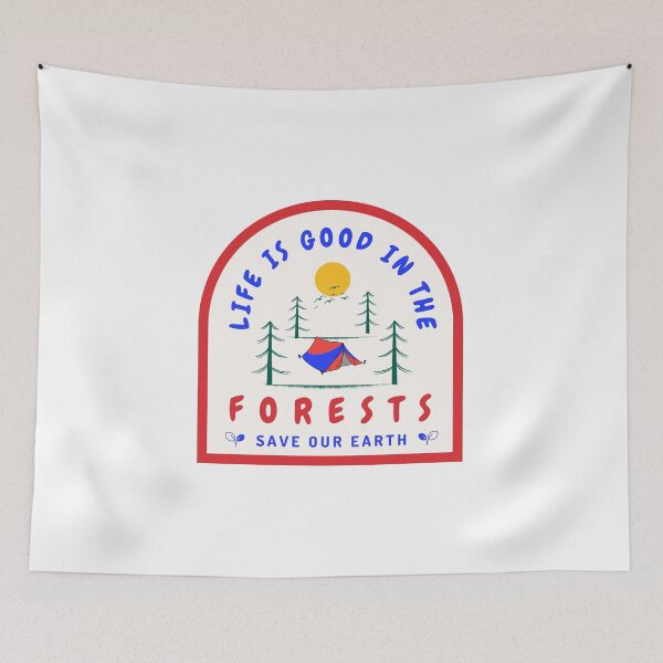 Item preview, Peaceful Evening in the Forest: An Illustration of Trees and a Tent designed and sold by majnate.