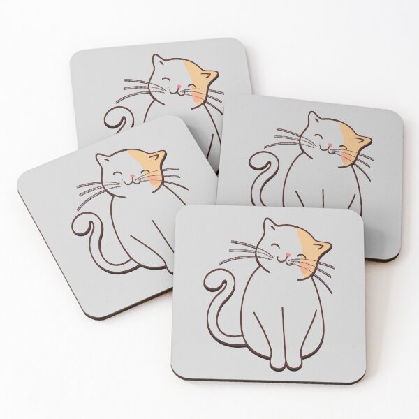 Item preview, Feline Silhouette - Cat Outline Sketch on Light Gray  designed and sold by simpleones.