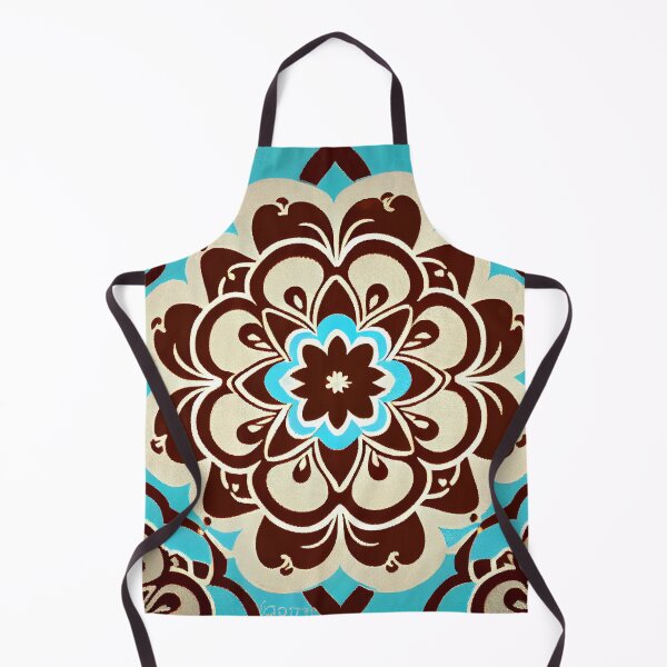 Item preview, Brown Pale Delicate Blue Asian Pattern Digital Painting designed and sold by CodeAndColors.
