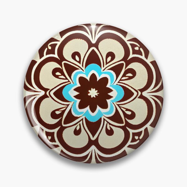 Item preview, Brown Pale Delicate Blue Asian Pattern Digital Painting designed and sold by CodeAndColors.