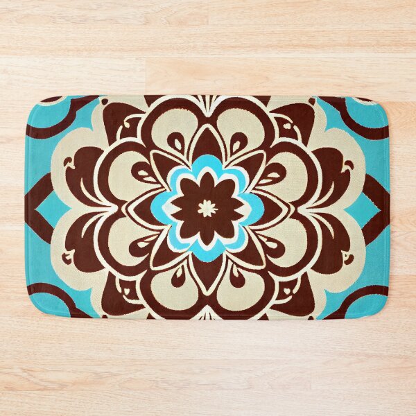 Item preview, Brown Pale Delicate Blue Asian Pattern Digital Painting designed and sold by CodeAndColors.
