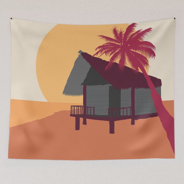 Artikelvorschau, Thailand, Koh Samui Strandhütte bei Sonnenuntergang entworfen und verkauft von rcottoncreative.