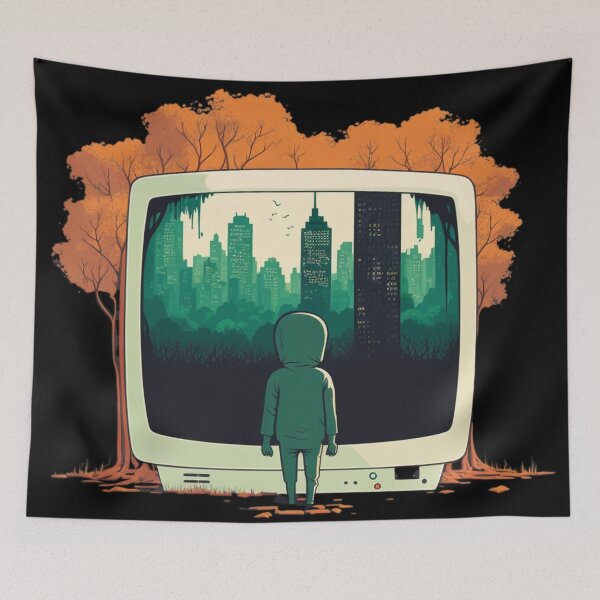 Item preview, Man watching tv   designed and sold by Sarvgya Verma.