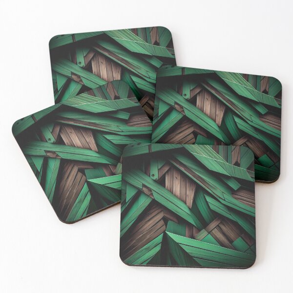 Item preview, Green Saturated Muted Wood Irregular Industrial Pattern Digital Painting designed and sold by CodeAndColors.