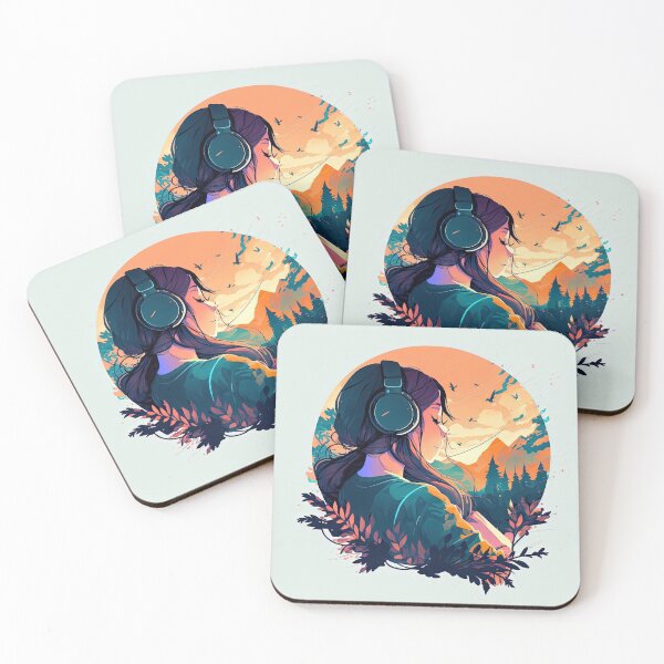 Item preview, chica escuchando musica designed and sold by Chillapy.