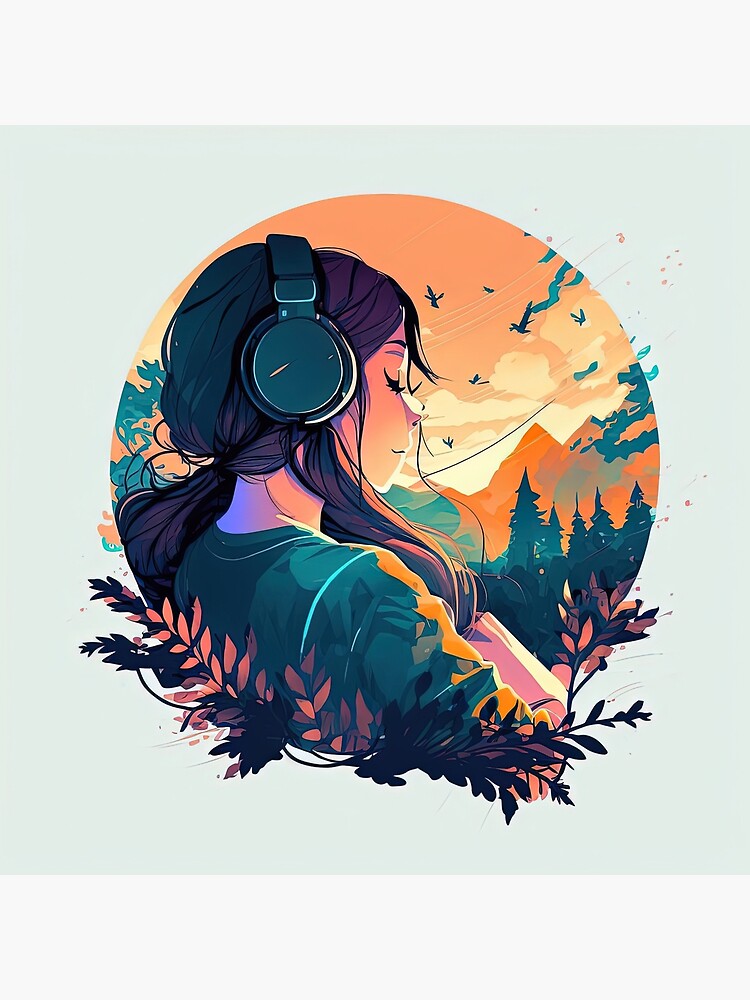 アート・デザイン・音楽 I Can't Believe a Girl Is Playing Me girl listening to music