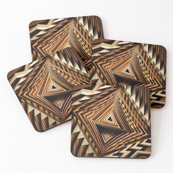 Item preview, Dazzling Fine Brown Angular Line Pattern Digital Painting designed and sold by CodeAndColors.